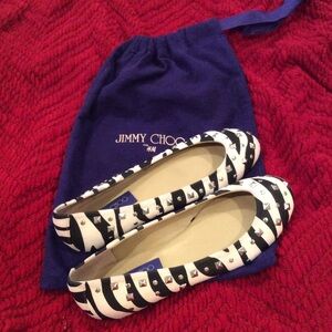 Jimmy Choo Black and White Flats